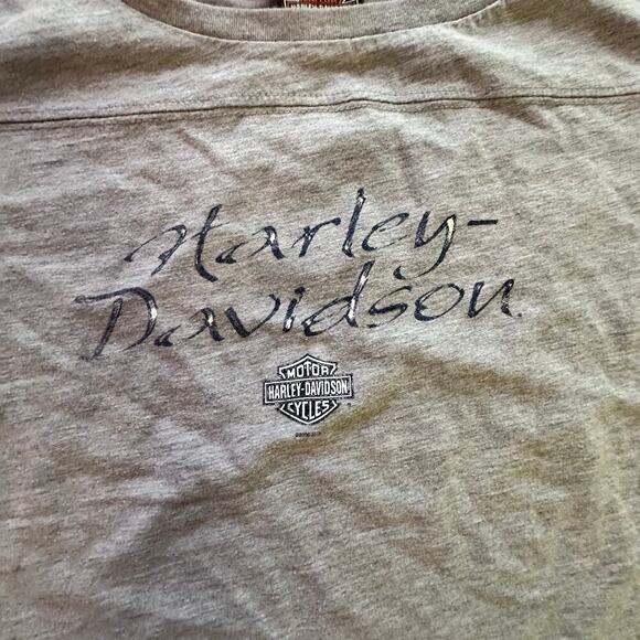 HARLEY DAVIDSON x Women's Grey Baby Doll Tee l SIZE XL - Picture 3 of 8